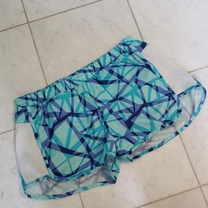 🔥 Blue and Purple Patterned Workout Shorts